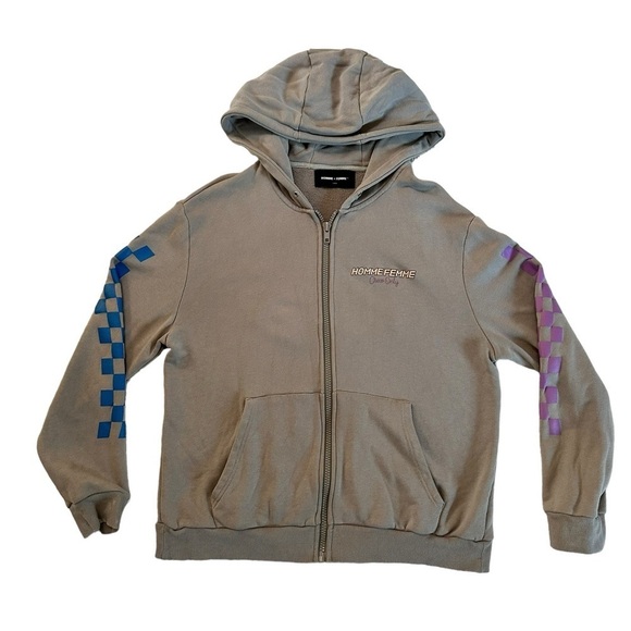 HOMME & FEMME RACING ZIP UP HOODIE JACKET SIZE LARGE - Picture 1 of 17